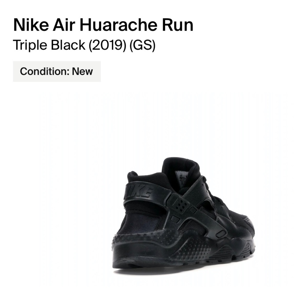 Nike-air-huarache-run-triple-black-2019-gs (NEW)